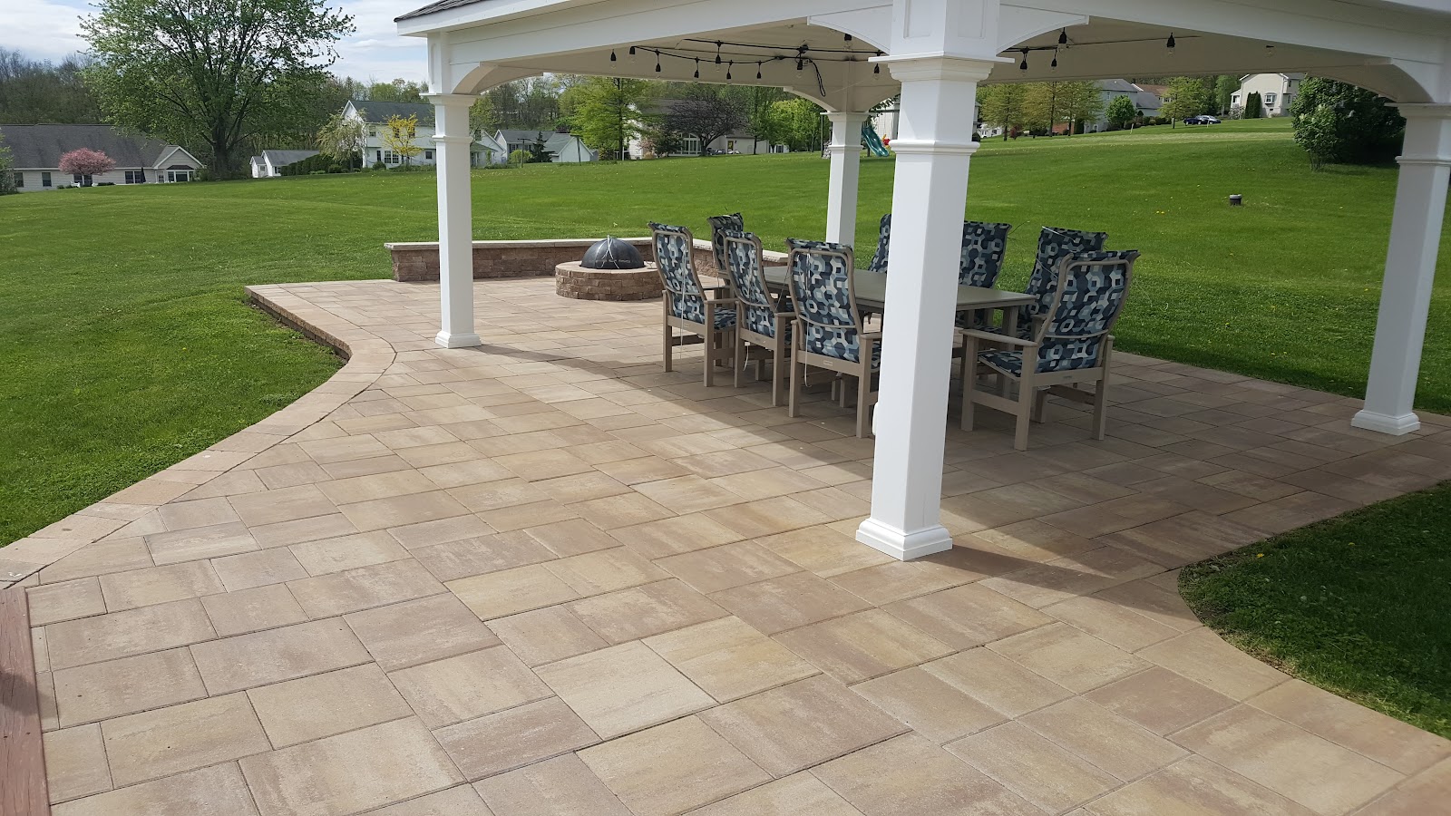 Outdoor patio with gazebo and chairs